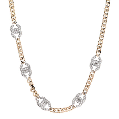 Chanel Crystal Chain CC Link Choker Gold Silver 1 of 5