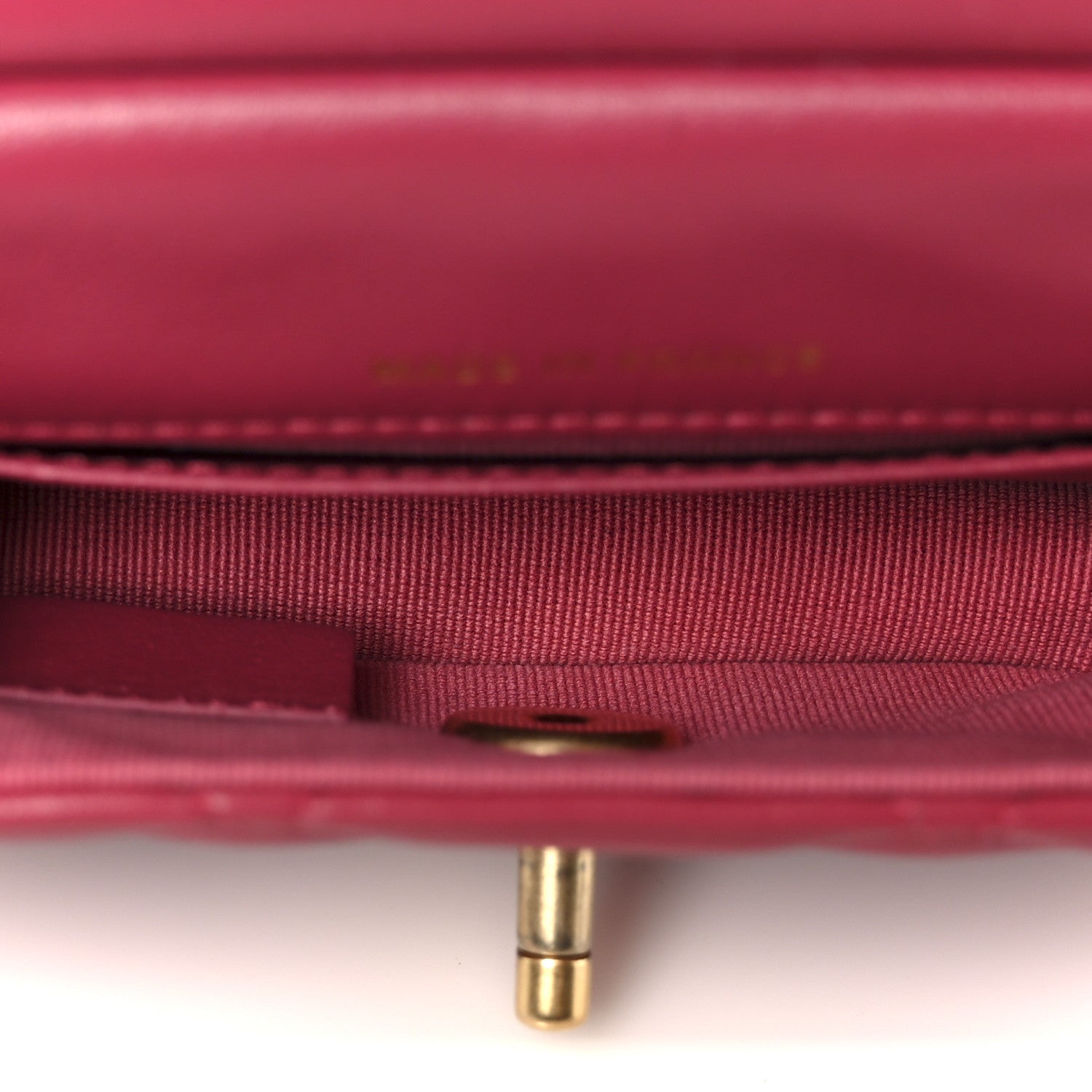 Chanel Calfskin Quilted Lady Handle Flap Card Holder With Chain Dark Pink 5 of 13