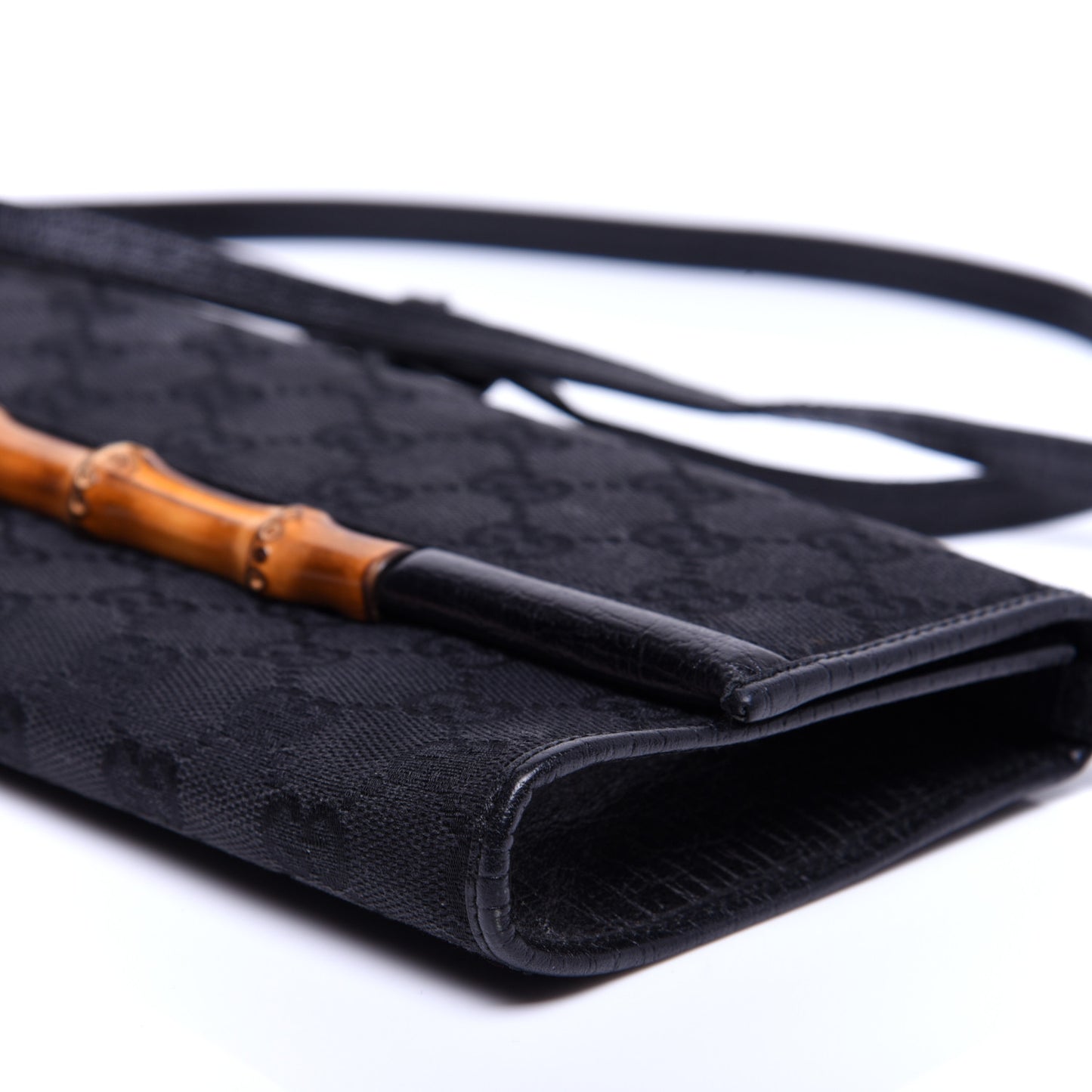 Monogram Bamboo Bar Clutch Black
