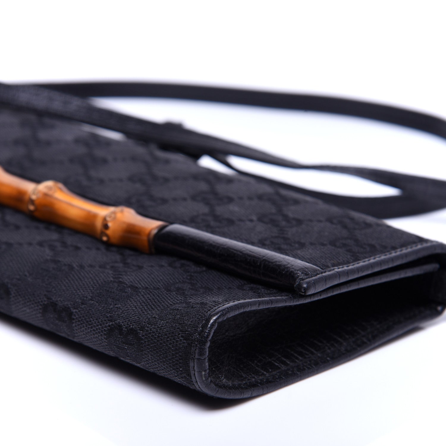 Gucci Monogram Bamboo Bar Clutch Black 7 of 11