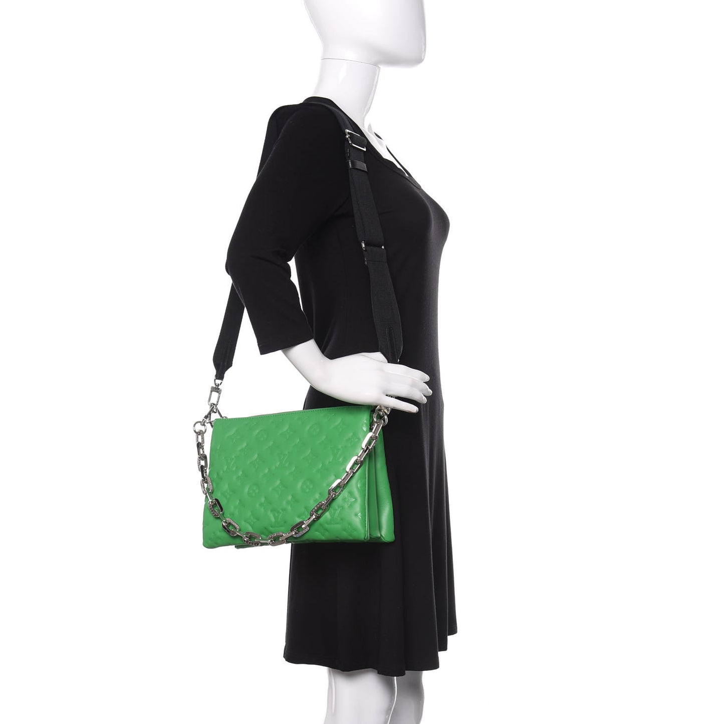 Lambskin Embossed Monogram Coussin PM LV Motion Green