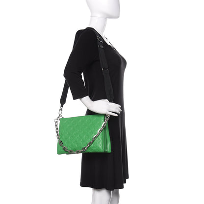Louis Vuitton Lambskin Embossed Monogram Coussin PM LV Motion Green 2 of 11