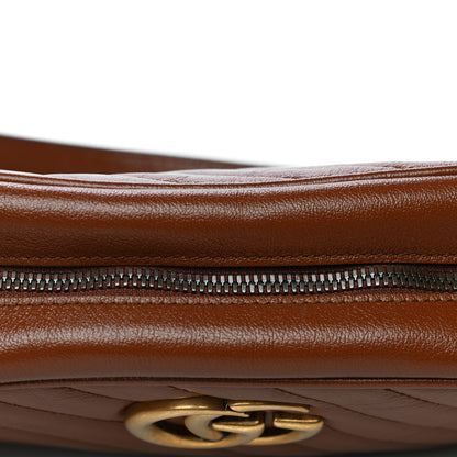 Gucci Glazed Calfskin Matelasse Diagonal Small GG Marmont Chain Shoulder Bag Cuir 13 of 17