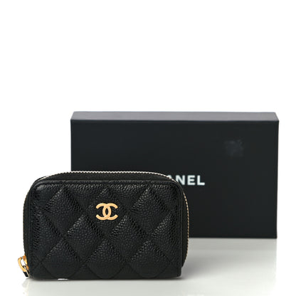 Chanel Caviar Quilted Zip Coin Purse Black 12 of 12