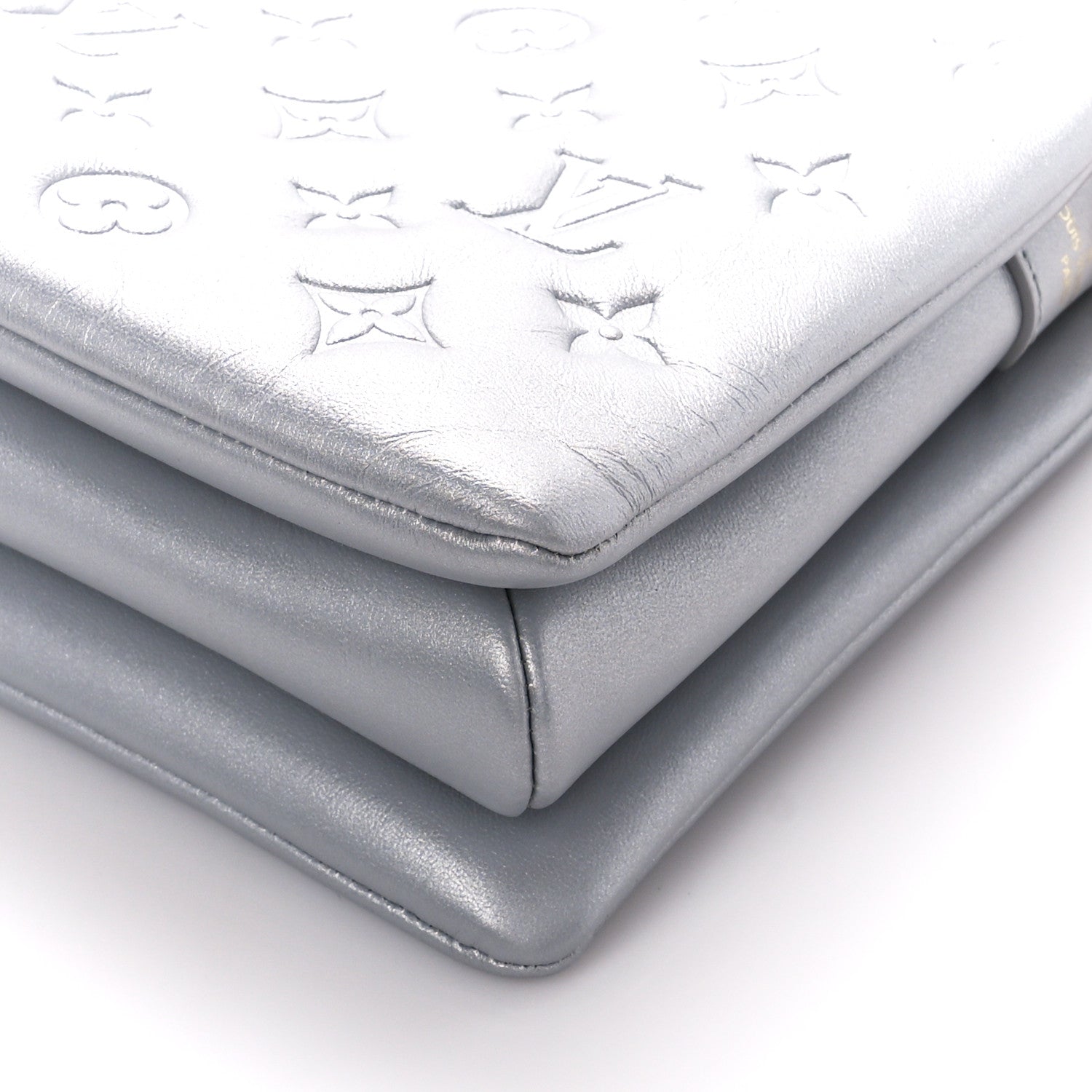 Louis Vuitton Metallic Lambskin Embossed Monogram Coussin PM Silver 10 of 10