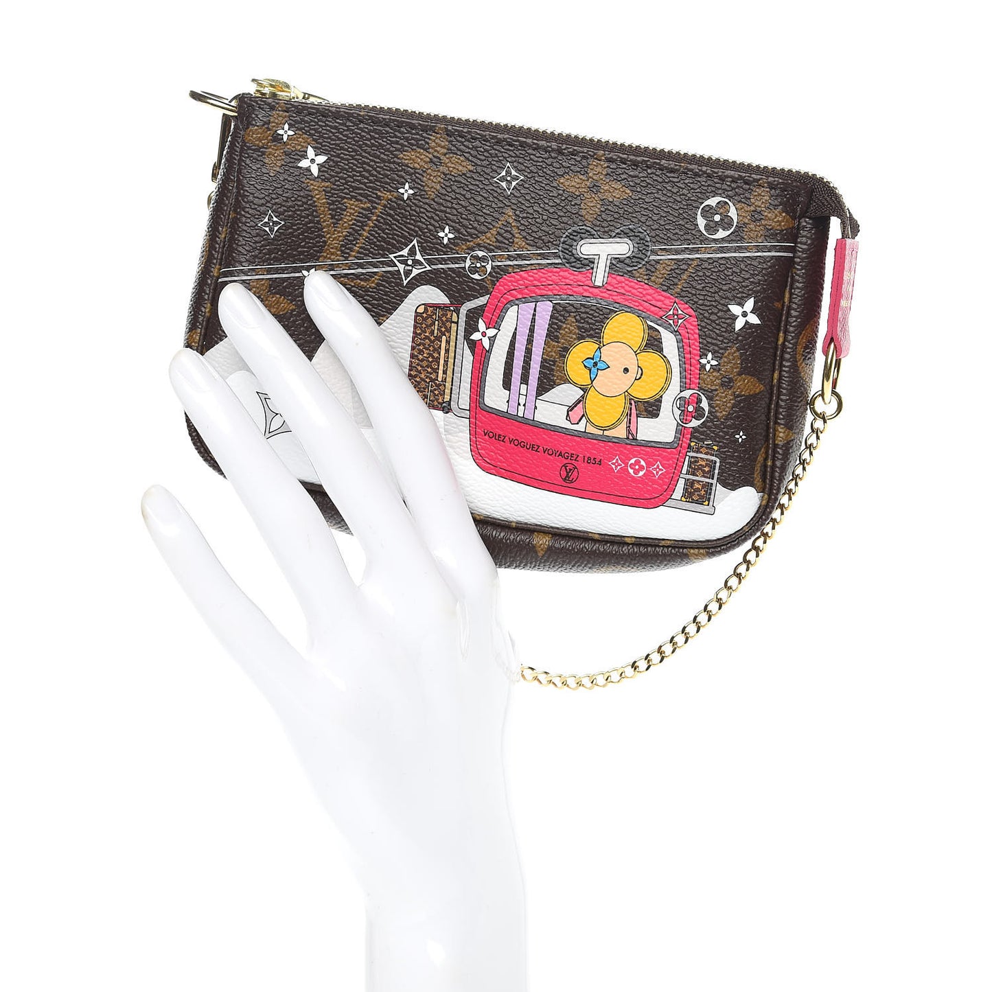 Monogram 2019 Christmas Animation Mini Courchevel Pochette Accessories Fuchsia