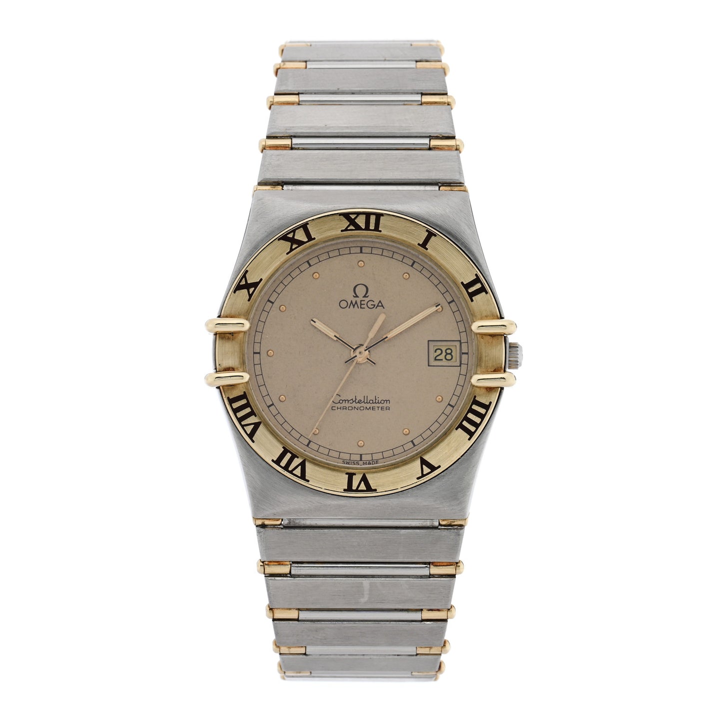 Stainless Steel 18K Yellow Gold 33mm Constellation Quartz Watch Champagne 398.0876