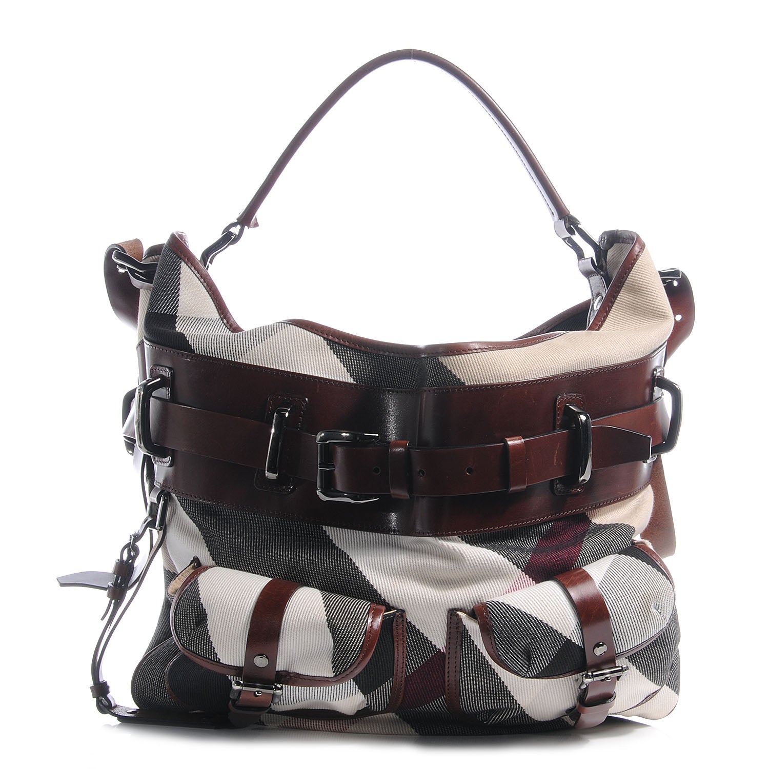 Burberry Canvas Mega Check Hobo 1 of 8