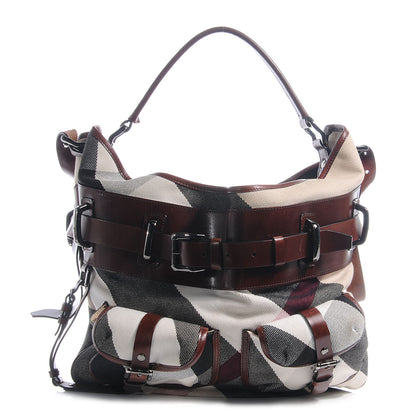 Burberry Canvas Mega Check Hobo 1 of 8