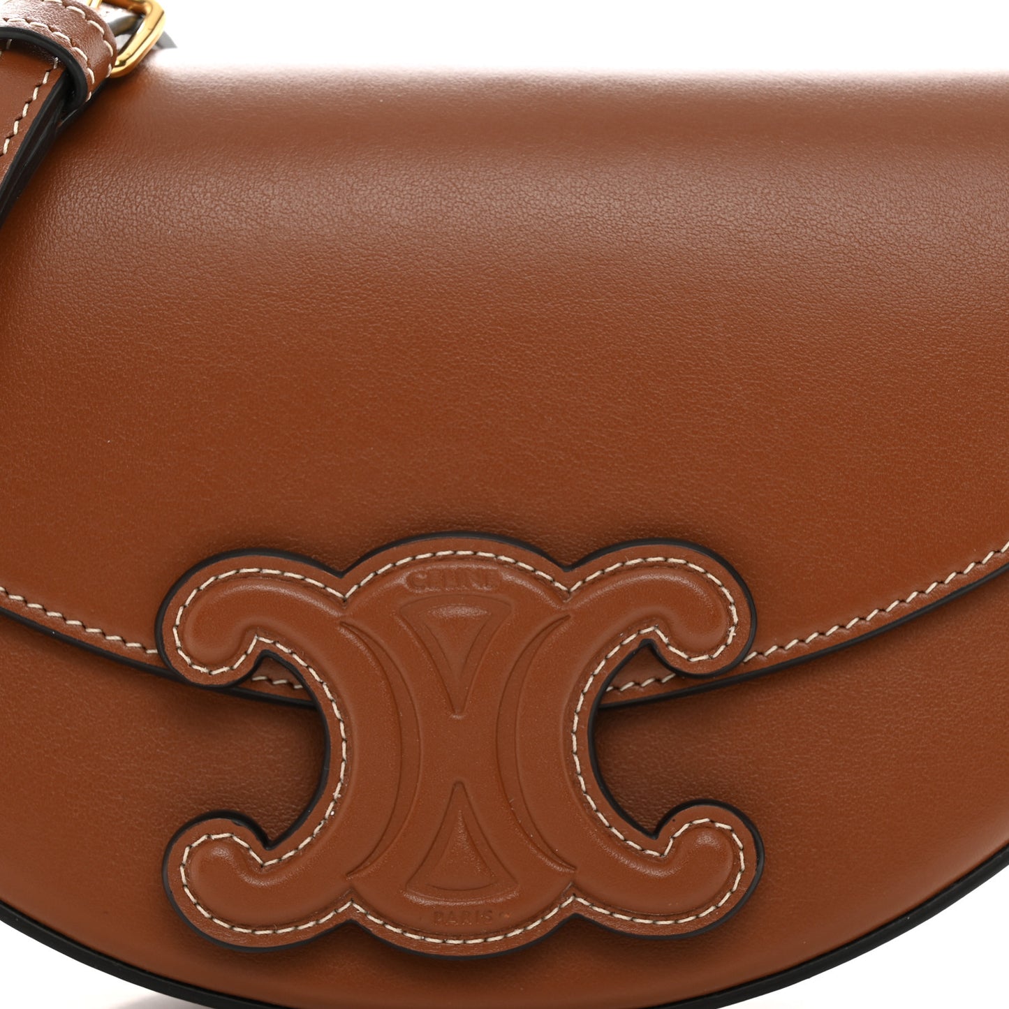 Smooth Calfskin Triomphe Besace Bag Tan