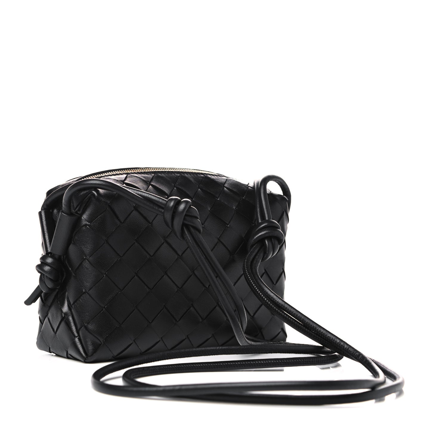Nappa Intrecciato Nodini Mini Crossbody Black