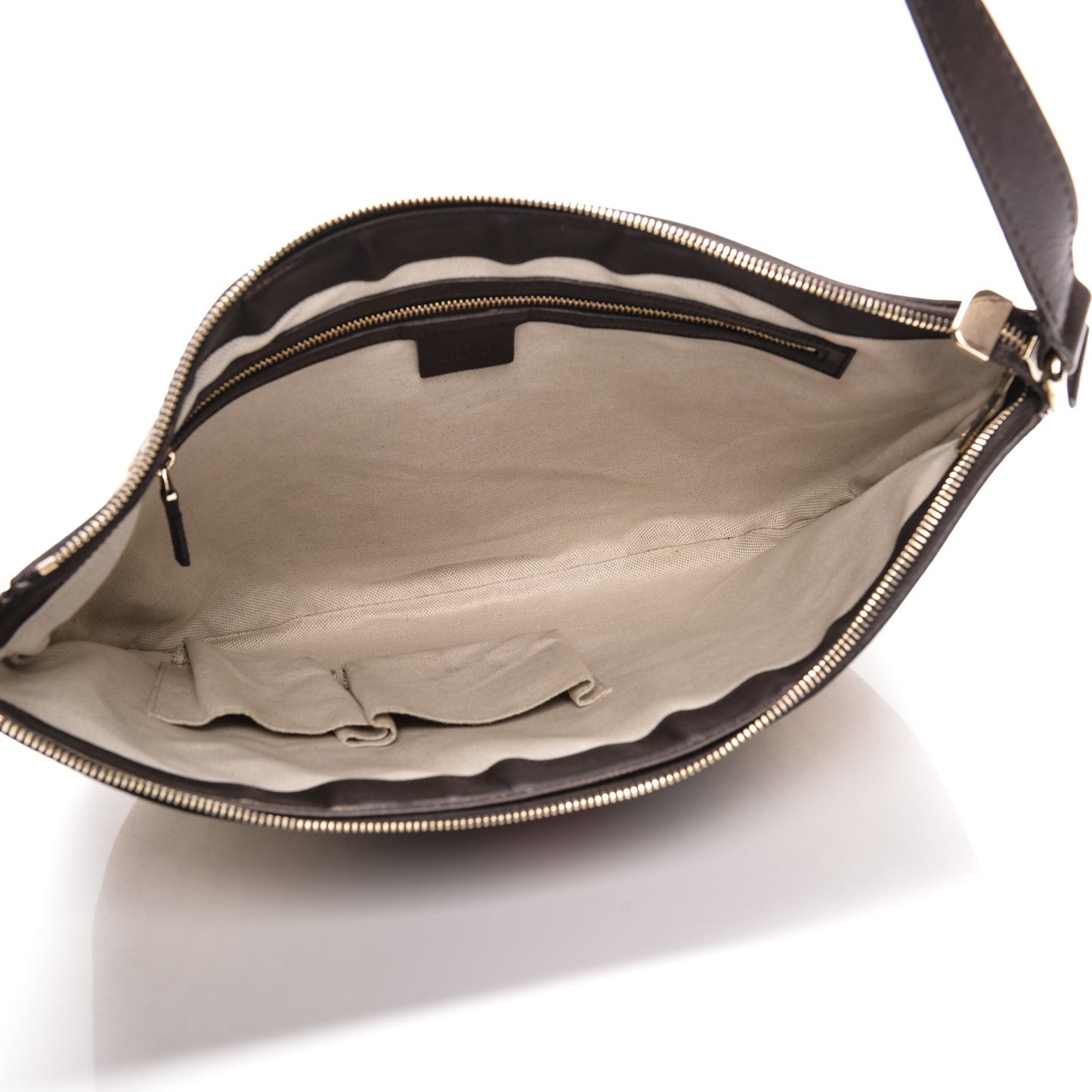 Monogram Vintage Web Medium Half Moon Hobo Dark Brown