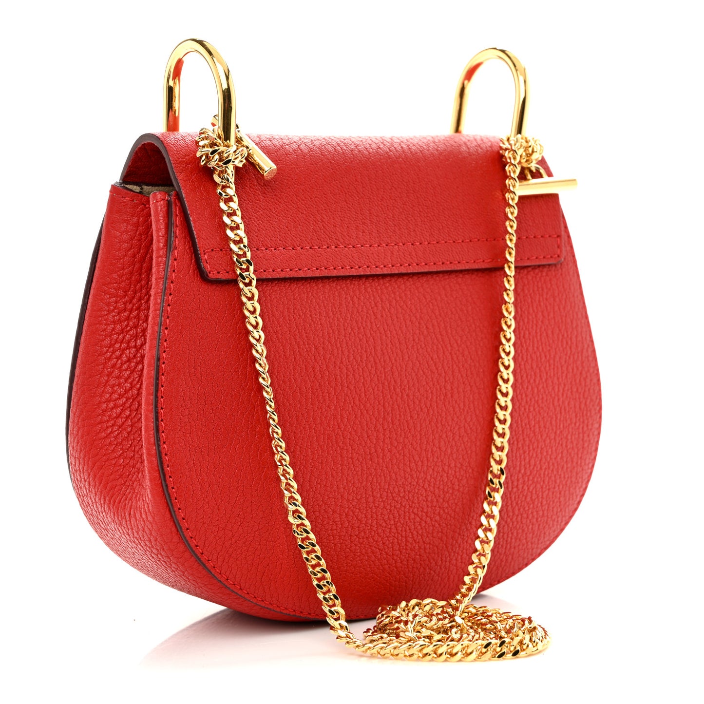 Grained Lambskin Mini Drew Shoulder Bag Plaid Red