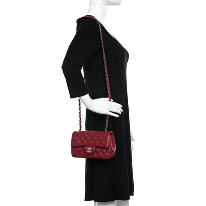 Chanel Lambskin Quilted Mini Rectangular Flap Burgundy 2 of 10