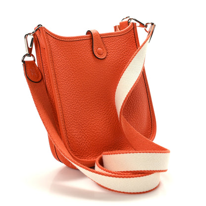 Hermes Taurillon Clemence Amazone Evelyne TPM Orange Craie 2 of 9