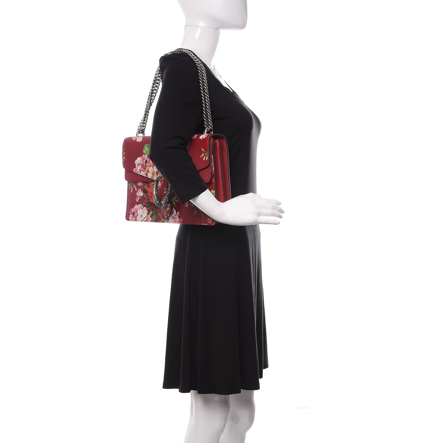 Gucci Calfskin Blooms Print Medium Dionysus Shoulder Bag Romantic Cherry Multicolor 2 of 10