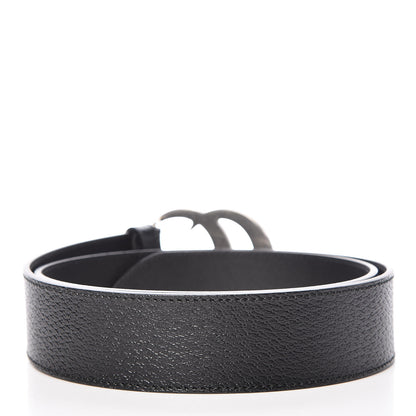 Gucci Textured Dollar Calfskin Nickel Double G 40mm Belt 85 34 Black 3 of 7