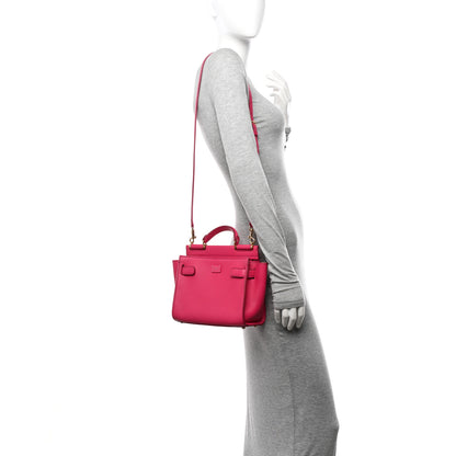 Dolce & Gabbana Calfskin Small Sicily 62 Soft Bag Fuchsia Yellow 2 of 10