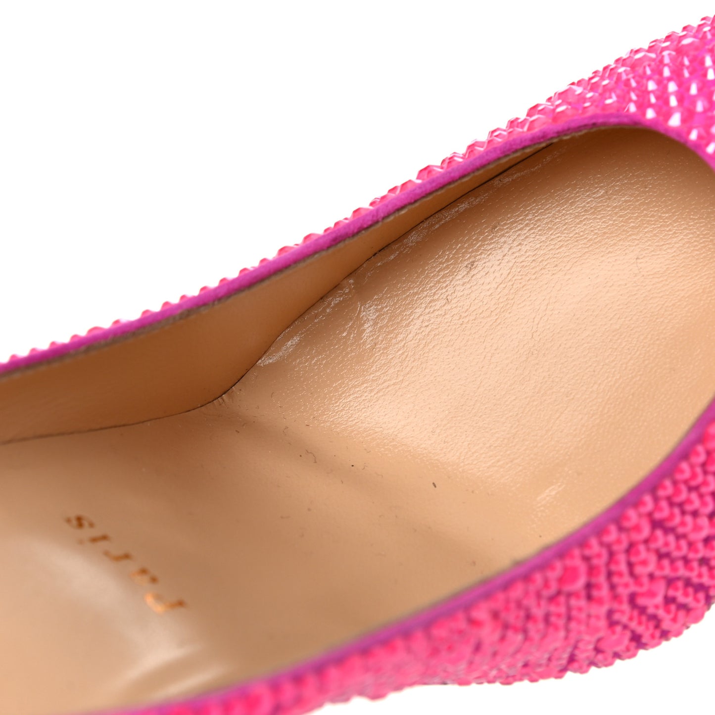 Veau Velours Strass Kate 100 Pumps 36 Diva Pink Fluo