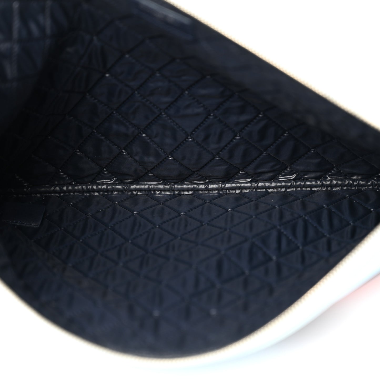 Lambskin Large Airline Zipper Cosmetic Case Blue Black Red