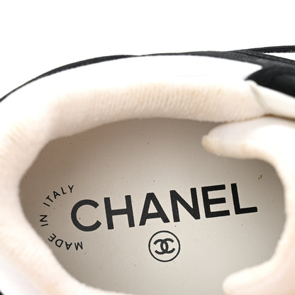 Chanel Fabric Womens Logo Sneakers 39.5 Black White 8 of 9