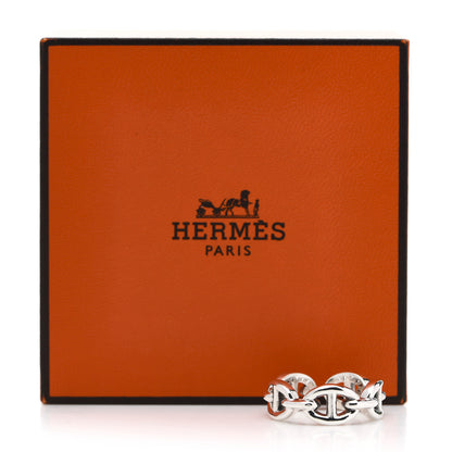 Hermes Sterling Silver PM Chaine d'Ancre Enchainee Band Ring 49 5 6 of 6