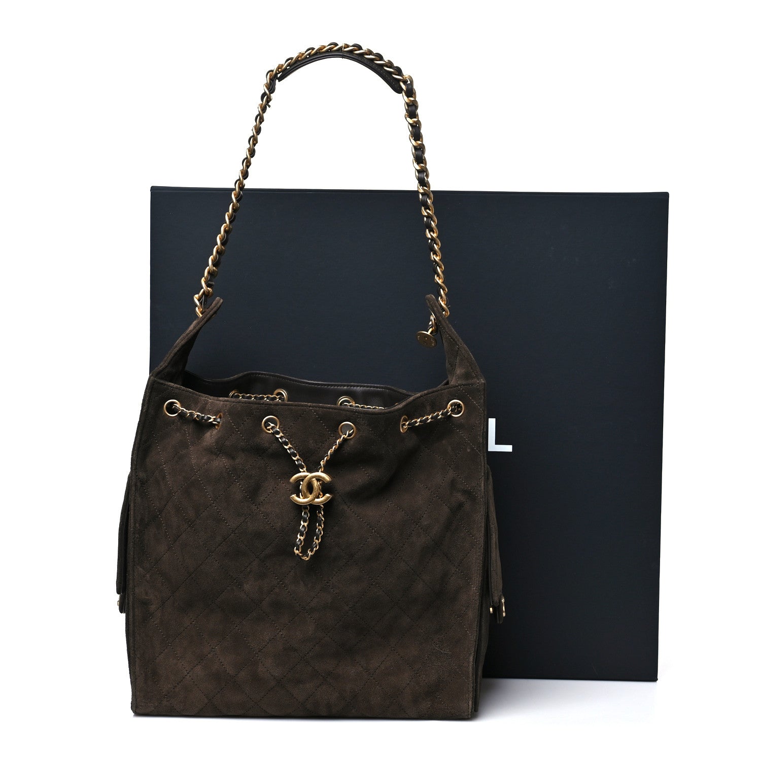 Chanel Suede Quilted Medium Chanel 25 Handbag Dark Brown 11 of 11