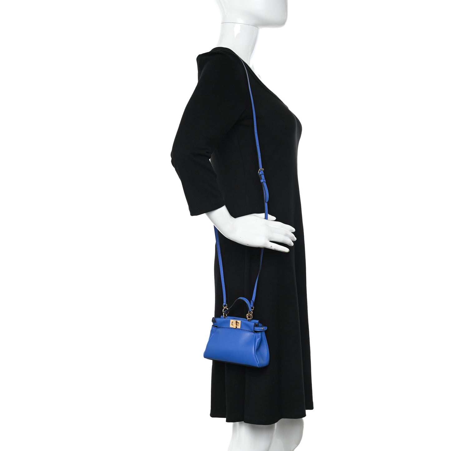 Shiny Nappa Micro Peekaboo Iconic Satchel Bluette