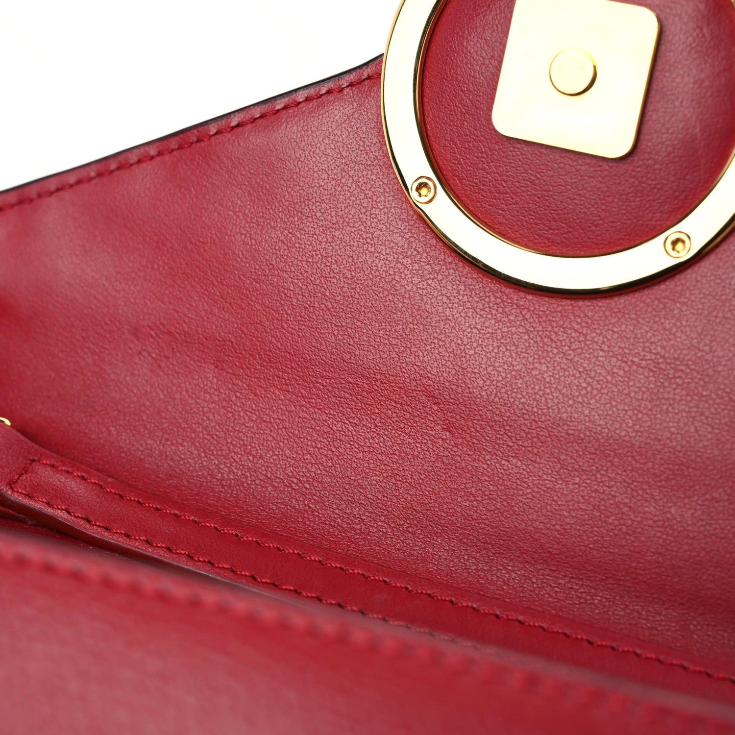 Fendi Vitello Cruise F is Fendi Bi-Color FF 1974 Embossed Envelope Belt Bag Maya Black Fragola 14 of 15