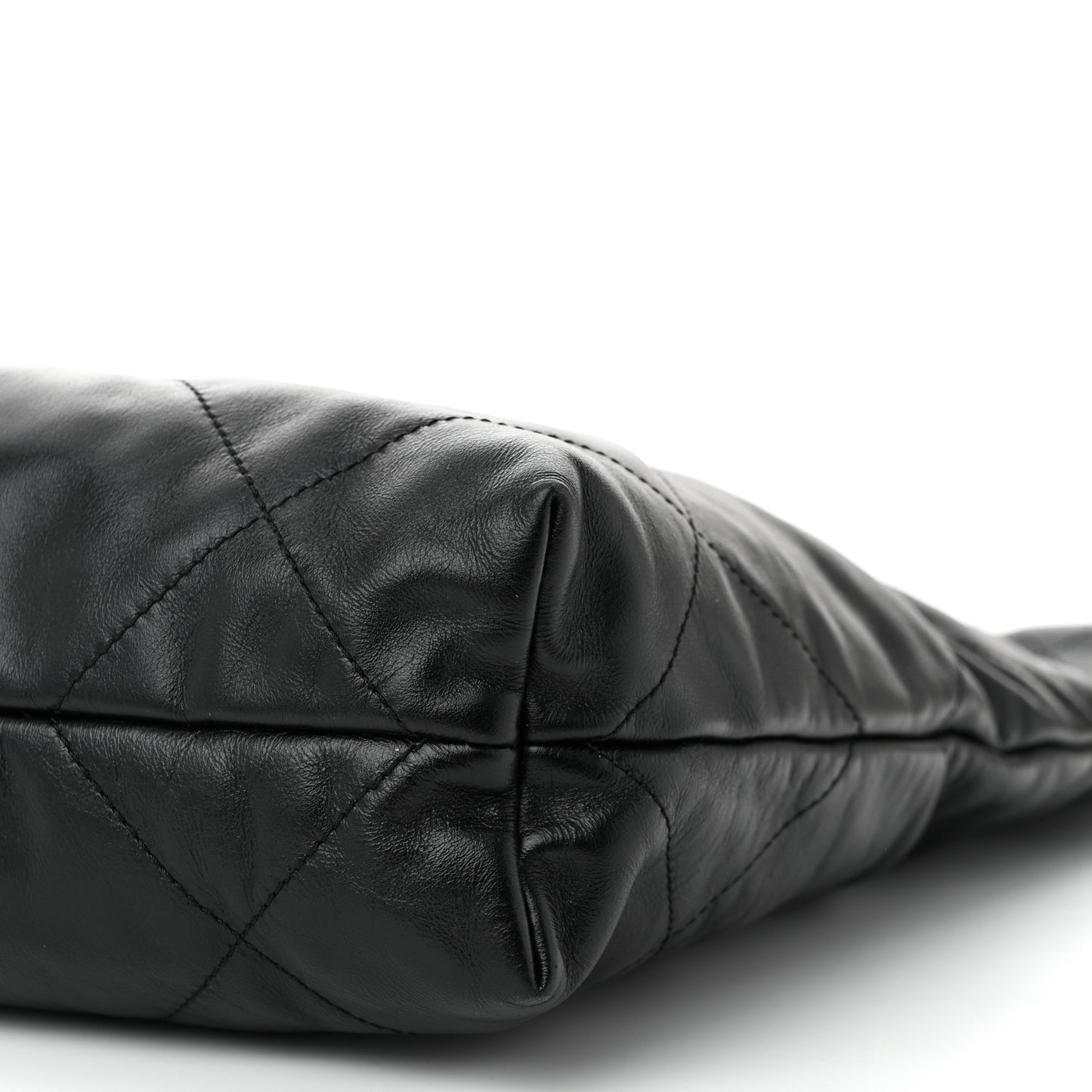 Shiny Calfskin Quilted Small Chanel 22 Black