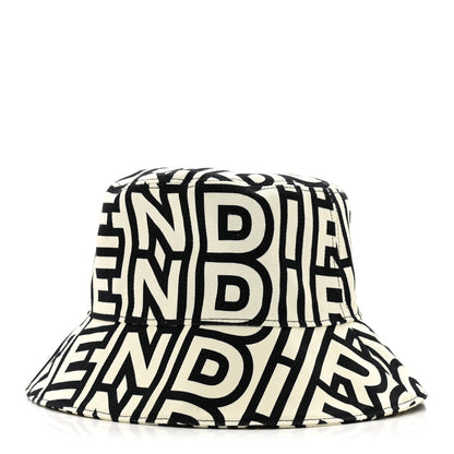 Fendi x MARC JACOBS Canvas Logo Print Bucket Hat S Black White 1 of 7