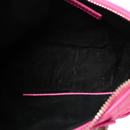 Balenciaga Extra Supple Calfskin Crocodile Embossed XS Le Cagole Shoulder Bag Lipstick Pink 5 of 10