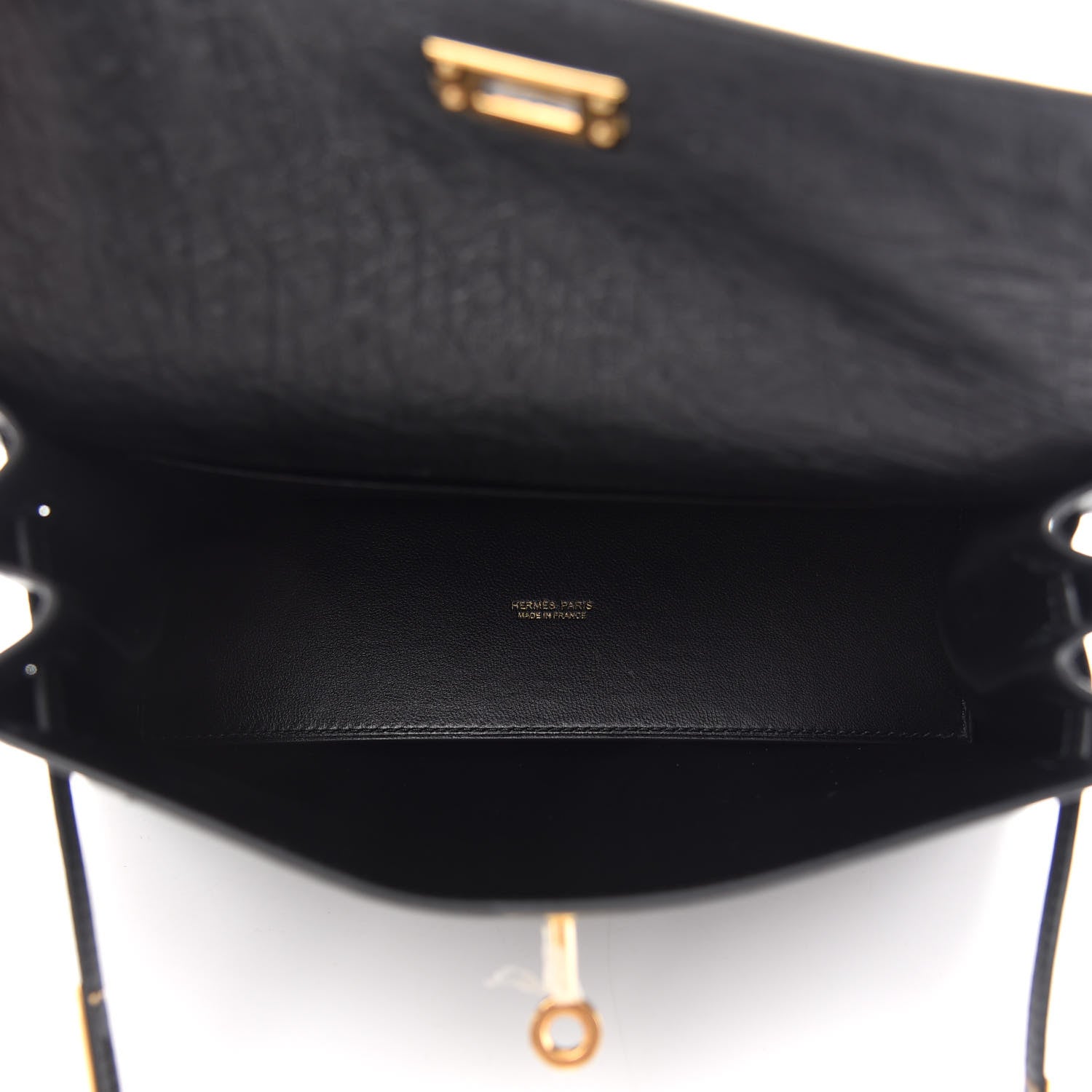 Hermes Ostrich Kelly Danse II Belt Bag Black 5 of 10