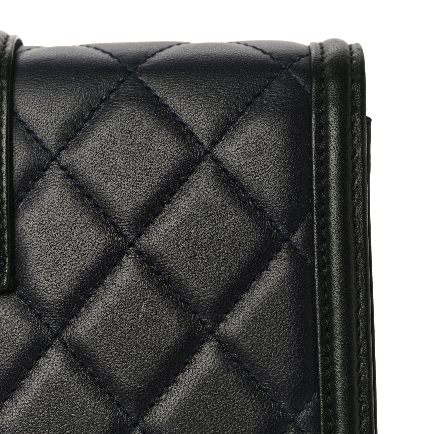 Chanel Lambskin Quilted Elegant CC Wallet On Chain WOC Navy Black 14 of 15
