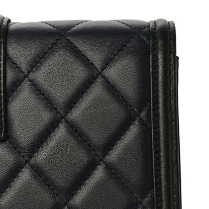Chanel Lambskin Quilted Elegant CC Wallet On Chain WOC Navy Black 14 of 15
