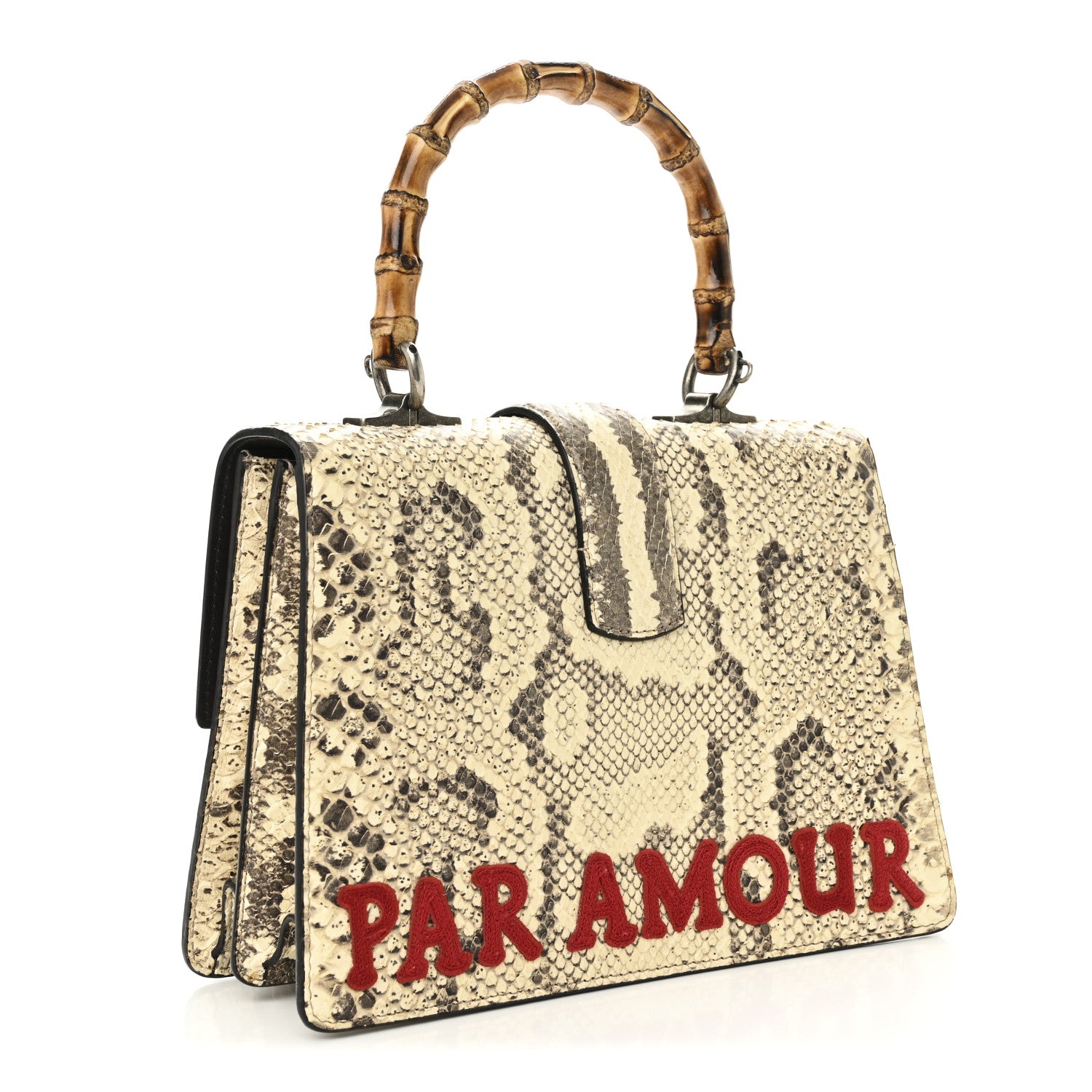 Gucci Snakeskin Bamboo Web Medium L'Aveugle Par Amour Dionysus Top
