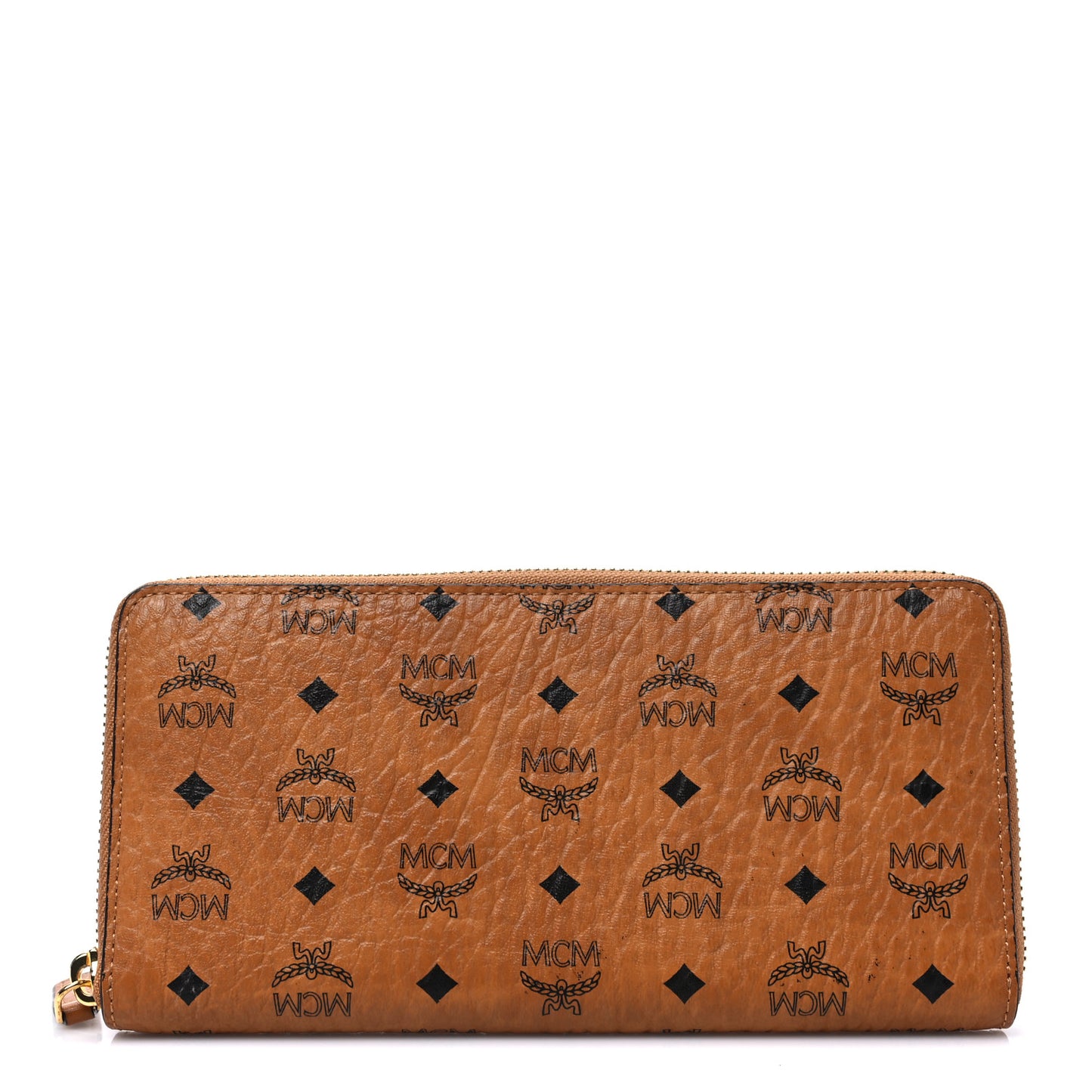Visetos Large Zip Around Wallet Cognac