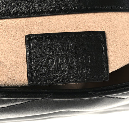 Gucci Calfskin Matelasse Monochrome GG Marmont Chain Belt Bag Black 6 of 9