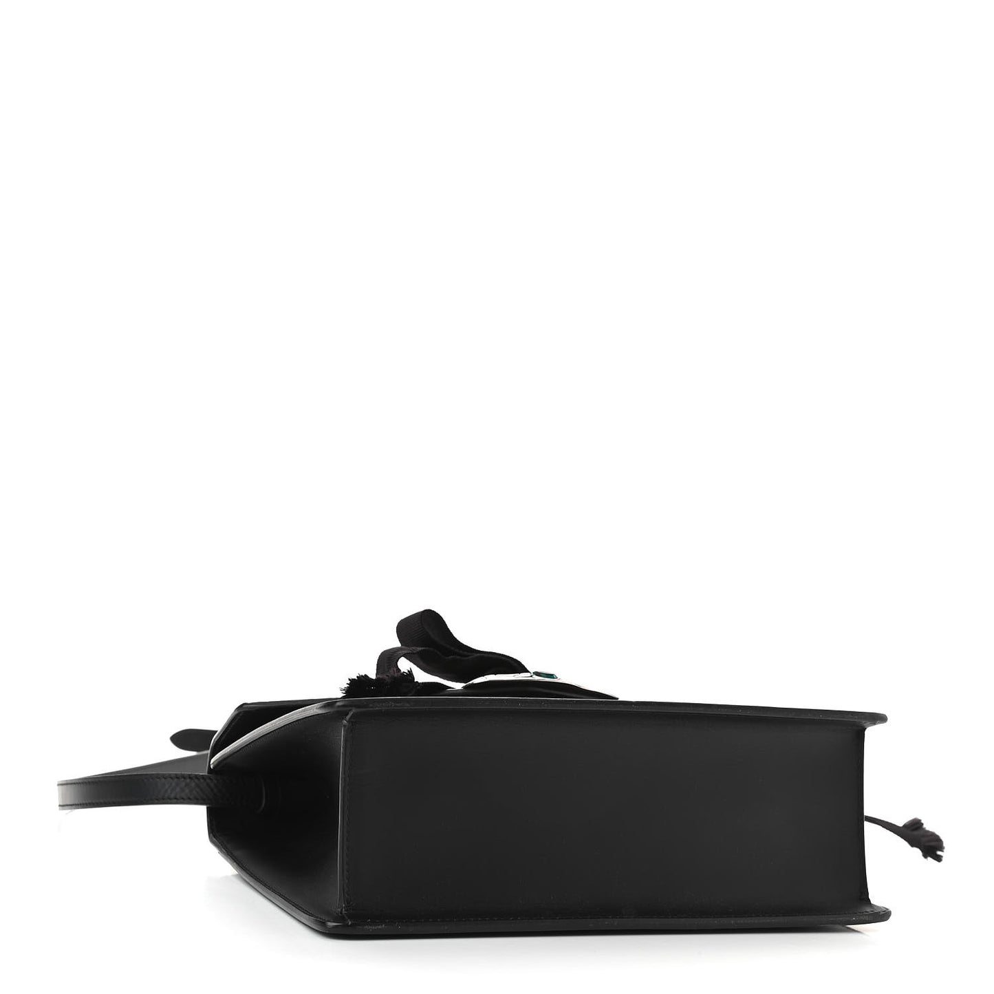 Calfskin Snakeskin Small Lilith Top Handle Bag Black