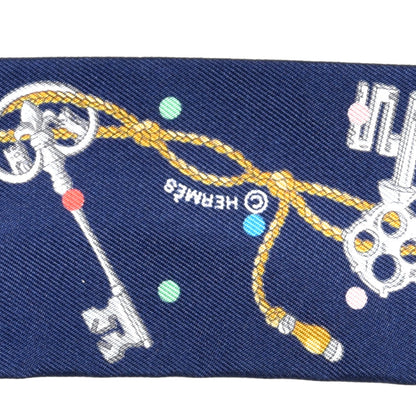 Hermes Silk Les Cles A Pois Twilly Marine Gris Argent 3 of 3