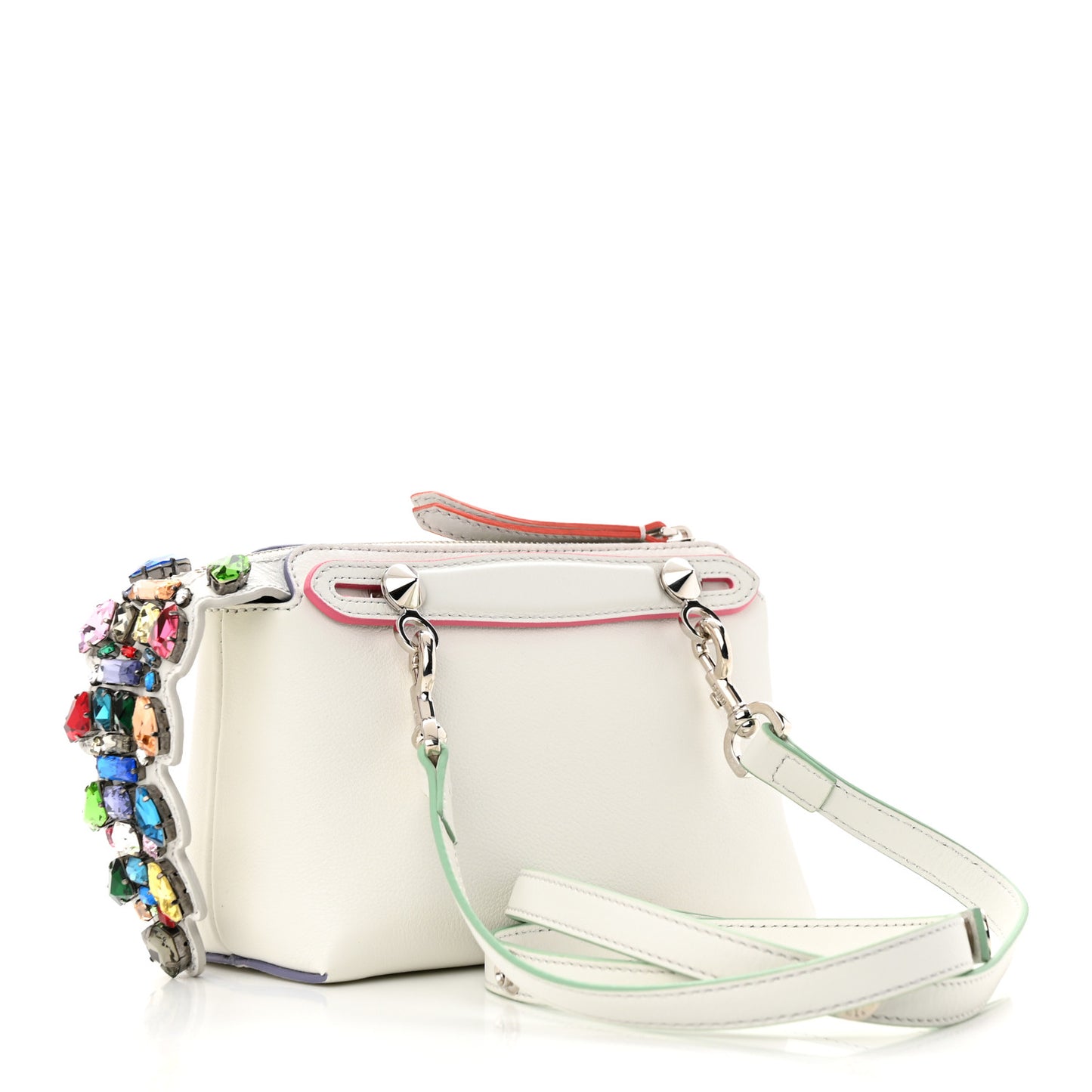 Vitello Dolce Crystal Croc Tail Mini By The Way Boston Bag White Ice Multicolor