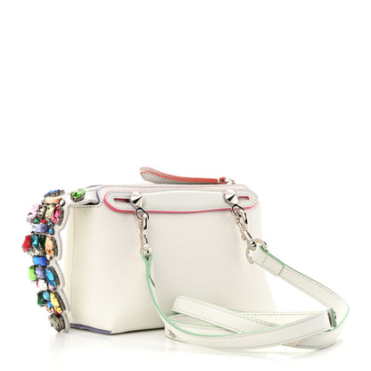 Fendi Vitello Dolce Crystal Croc Tail Mini By The Way Boston Bag White Ice Multicolor 3 of 12
