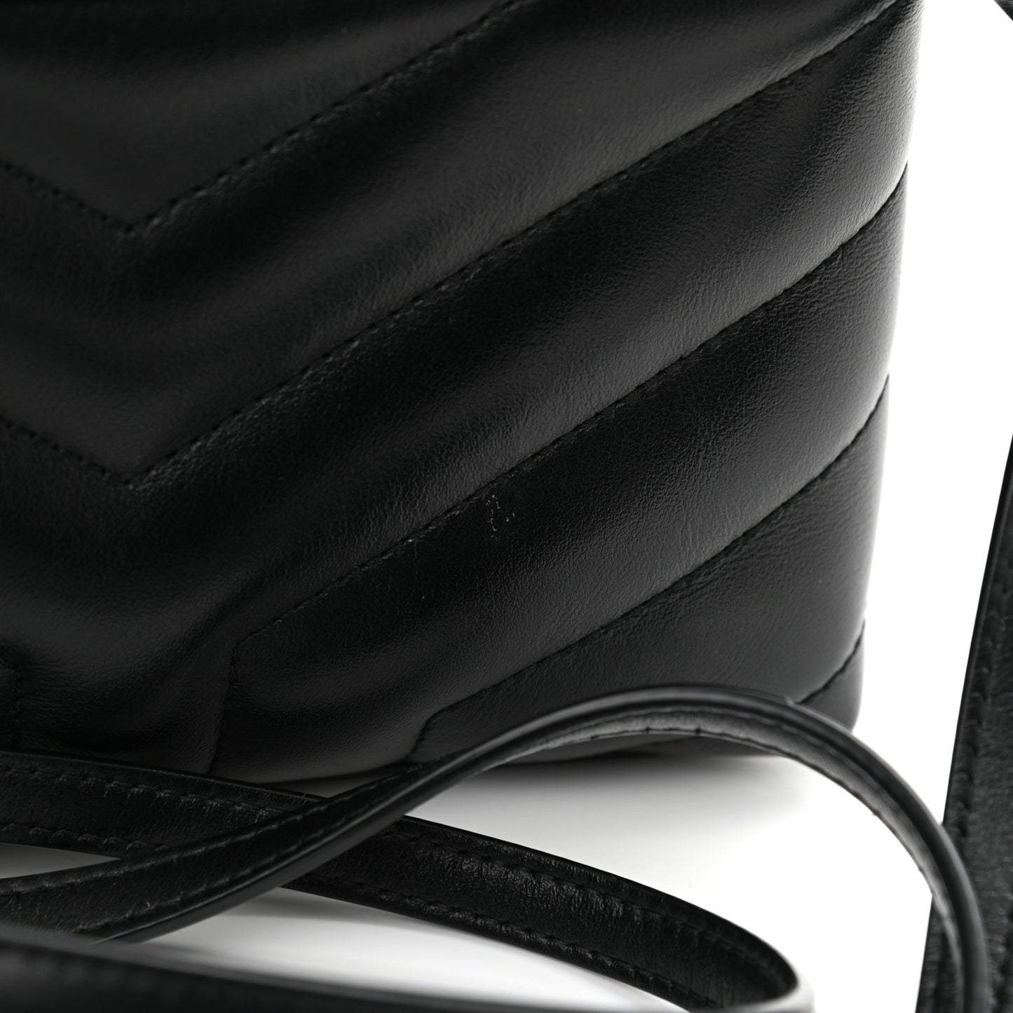 Calfskin Y Quilted Monogram Toy Loulou Crossbody Bag Black
