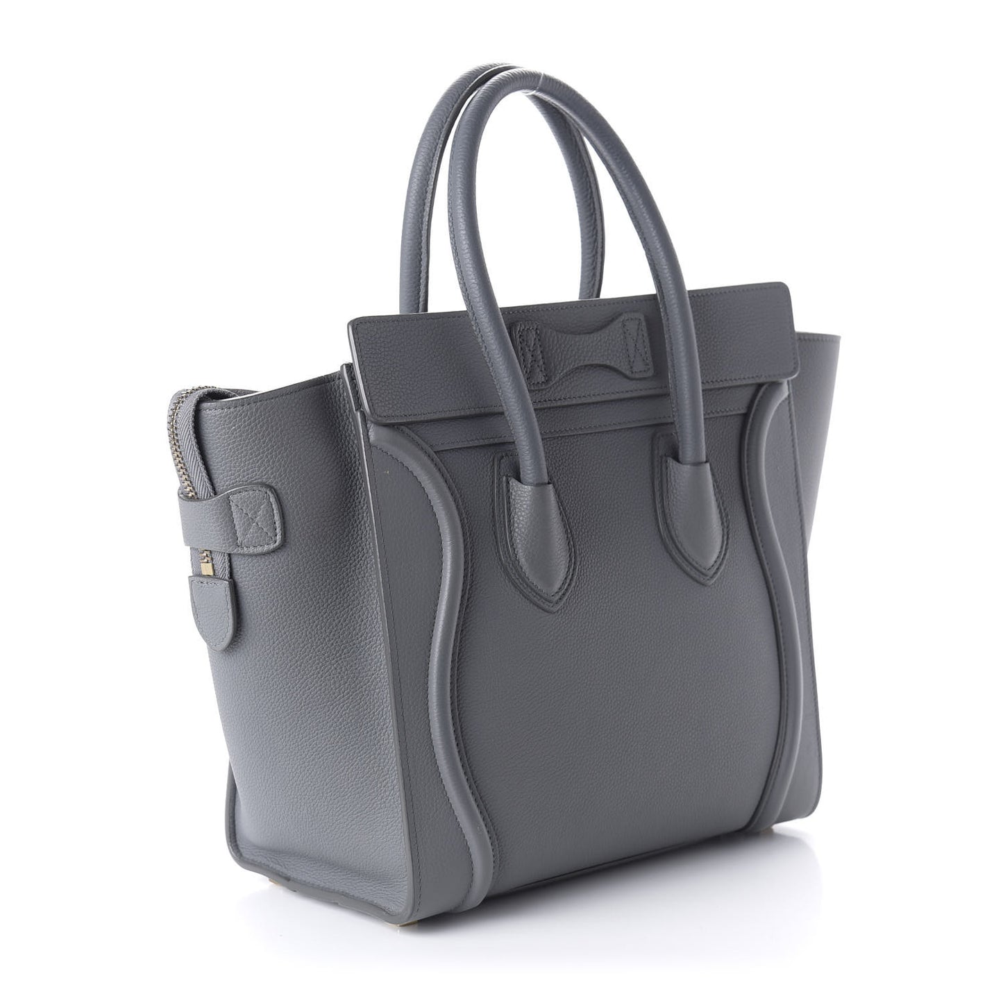 Drummed Calfskin Micro Luggage Kohl
