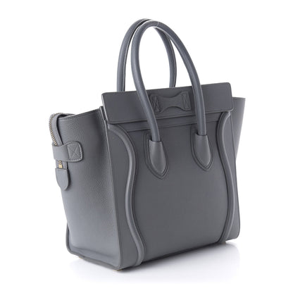 Celine Drummed Calfskin Micro Luggage Kohl 3 of 10