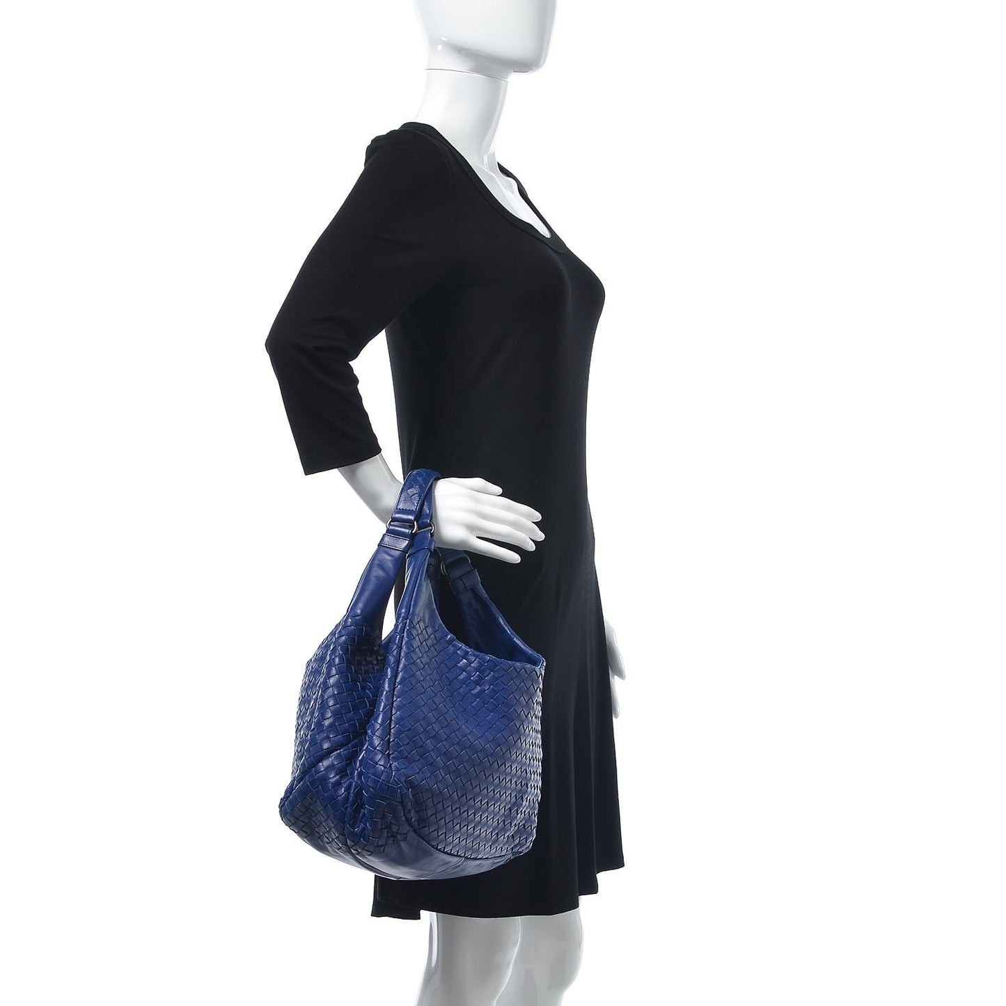 Nappa Intrecciato Medium Campana Hobo Atlantic Blue