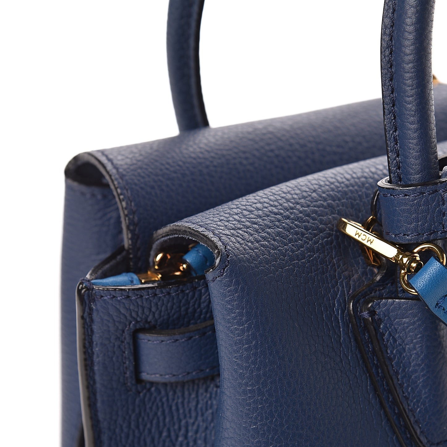 Grained Calfskin Mini Milla Tote Navy