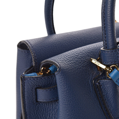 MCM Grained Calfskin Mini Milla Tote Navy 9 of 19