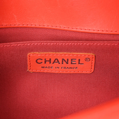 Chanel Calfskin Chevron Quilted Medium Boy Flap Coral 6 of 10