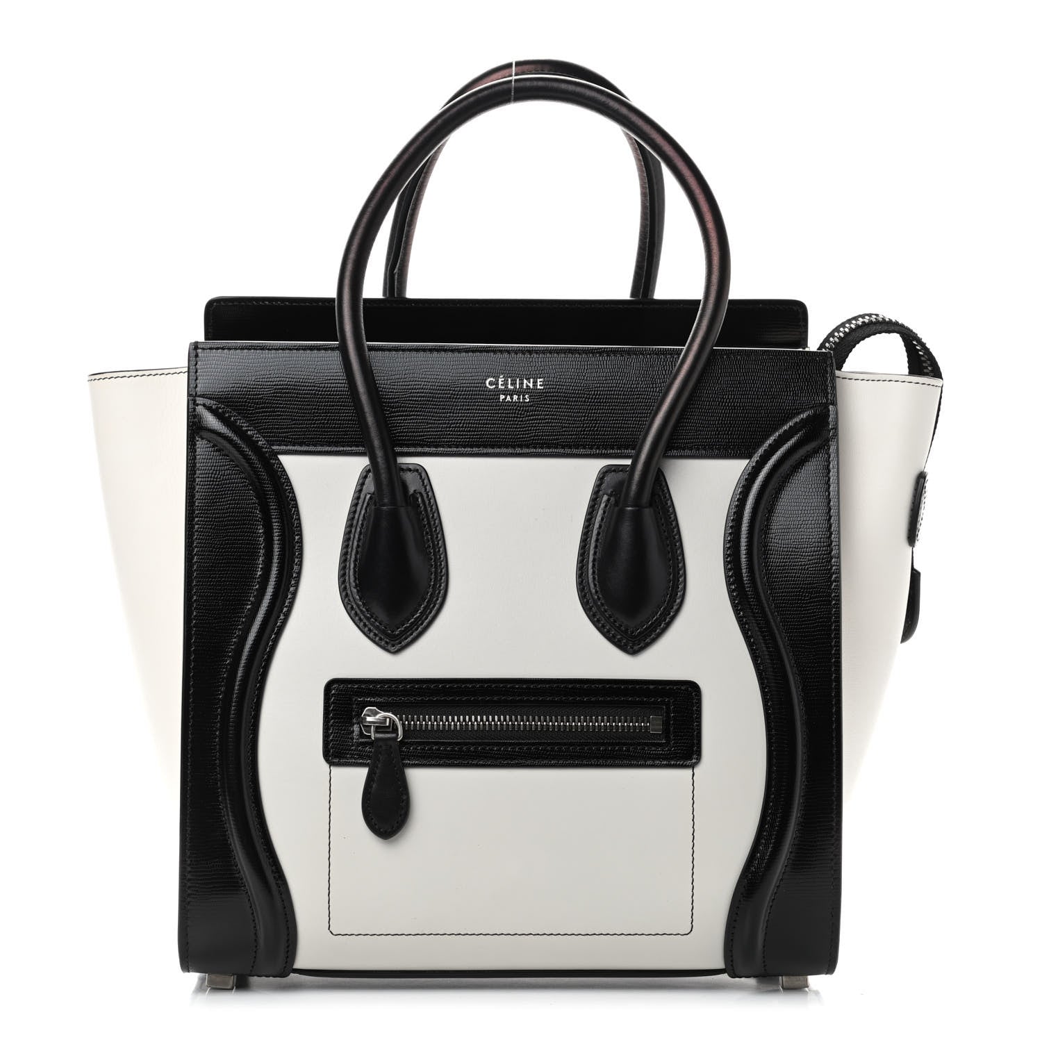 Celine Sleek Calfskin Micro Bi-Color Luggage Black White 1 of 4